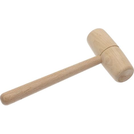 Maillet en bois (usage institutionnel uniquement) — Longueur : 260 mm — Longueur de la tête : 105 mm — Diamètre de la tête : 45 mm