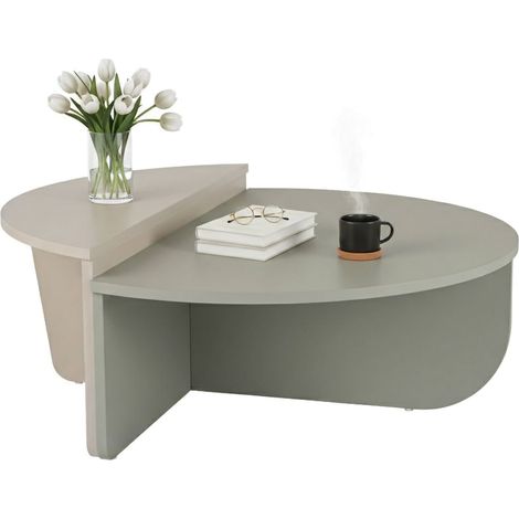 Dmora - Tavolino da salotto Dain, Tavolo basso da caffè, Portariviste per divano, Ripiano da soggiorno, 90x60 h35 cm, Verde