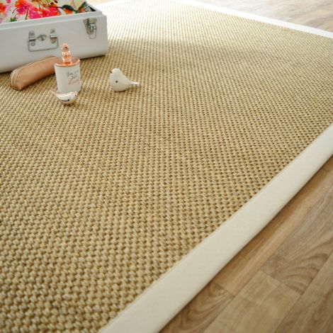 Décoweb – Tapis sisal Kidara naturel – Antidérapant et antistatique – Épaisseur 15 mm – 140 x 200 cm – Pour pièces à vivre et chambres (1/5)