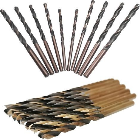 HSS foret hélicoïdal en acier à haute vitesse, forets en acier à haute vitesse Cobalt, foret à métaux, 3mm 2P, 3.5mm 2P, 4mm 2P, 4.5mm 2P, 5mm 2P (10 pcs) (1/4)