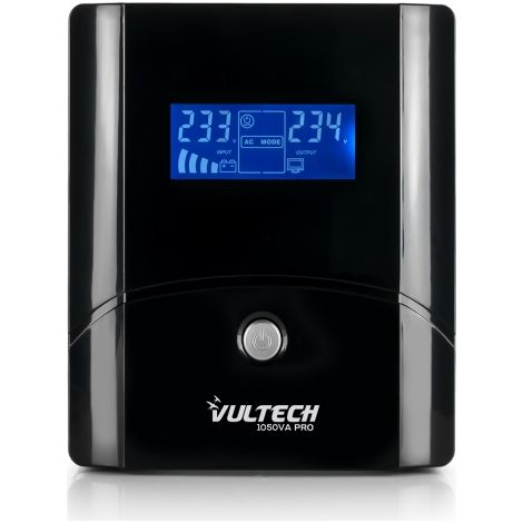Vultech UPS1050VA-PRO alimentation d'énergie non interruptible Interactivité de ligne 1,05 kVA 560 W 2 sortie(s) CA (1/2)