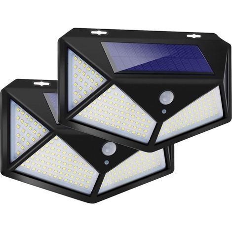 Lampes Solaires Extérieures, Freeas 180 LED Lampe Solaire Détecteur de Mouvement Applique Murale Lampe de Sécurité Étanche avec Poteau Réglable à 180° pour Mur Extérieur, Jardin, Rue, Porche (1/5)