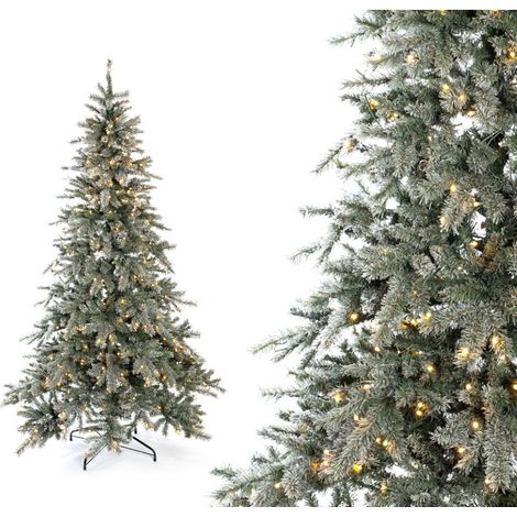 Evergreen Sapin de Noël artificiel Frost Épicéa  LEDs et neige artificielle incluses  Blanc  180 cm (1/5)
