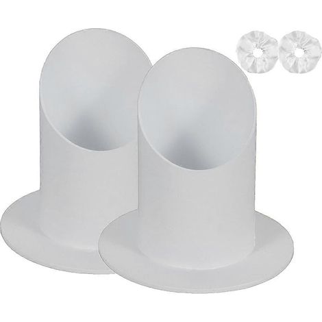 Deux porte-bougies de communion avec système anti-goutte, élégants porte-bougies coniques blancs, adaptés au baptême. (1/5)
