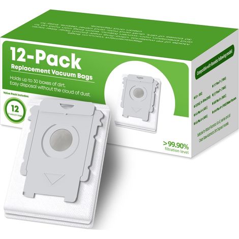 Lots de 12 sacs à changer VBN pour aspirateur Roomba, modèles compatibles iRobot Roomba 104, 105, 405, 504, 505, 705, Combo 10 Max, i7+, i3+, i4+, i6+, i8+, j7+, s9+ et la série isj. Aspirateur avec b