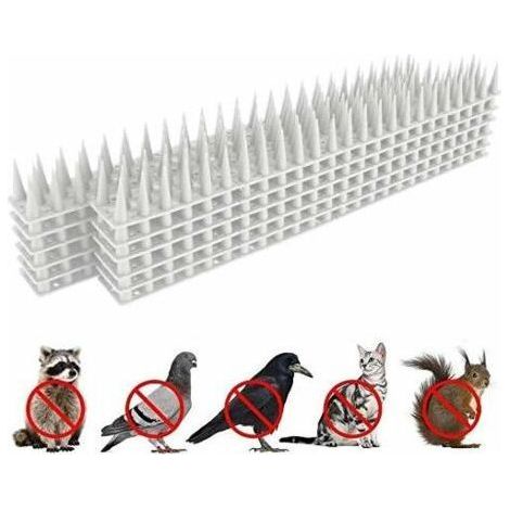 Pic anti-pigeons pour balcon, répulsif à pigeons, anti-chats, anti-oiseaux, épouvantail, Bird Tech, pics de protection pour jardin 3,6 m (blanc) (1/5)