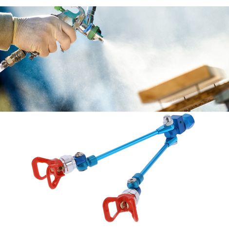 Accessoires pour pulvérisateur pneumatique, pistolet de pulvérisation à double tête, outils de pulvérisation à angle et largeur de pulvérisation réglables (1/5)