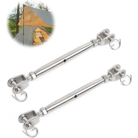 2 Pièces M8 Tendeurs à Vis, 304 Câble Tendeur Inox, Ridoir Tendeur D'auvent, pour Voilier, Auvent (1/5)