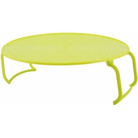 Support de Plateau de Four à Micro-Ondes Support de Plateau de Cuisson en Plastique Multifonctionnel pour Accessoires de Micro-Ondes avec Poignées et Plaque, Vert