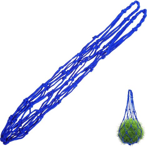Filet à Nourriture pour Poules en Maille de Nylon Bleu Corde Tressée, Solide et Facile à Transporter, Mangeoire Suspendue pour Alimentation des Volailles (1/5)