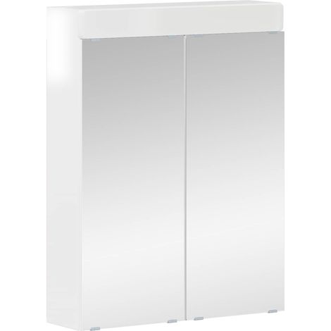 Bathroom Mirror Cabinet TULUM High Gloss White Engineered Wood vidaXL