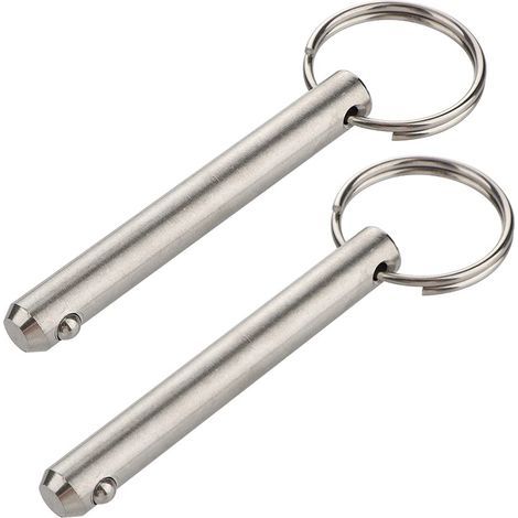 Juego de 2 pasadores largos de liberación rápida, 9,5 mm de diámetro, 61 mm de longitud útil, 76 mm de longitud total, fabricados en acero inoxidable 316, pasador para toldo bimini, herrajes marinos (1/3)