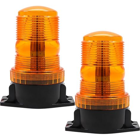 Gyrophare LED,15W Lumière Stroboscopique D'urgence Attention Signalement lumières 12V 24V Feu Urgence Strobe pour Camion Chasse-Neige Dépanneuse Élévateur (2, Jaune) (1/5)