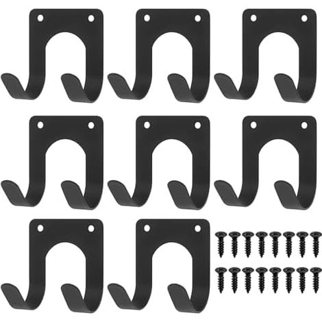 Set mit 8 Doppelwandhaken für Garage, Leiter und Gerätehalterung - Gartengerätehalter für Fahrräder (1/5)