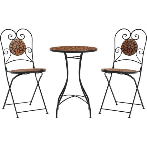 Ensemble de bistro mosaïque terre cuite fer et céramique (1/5)