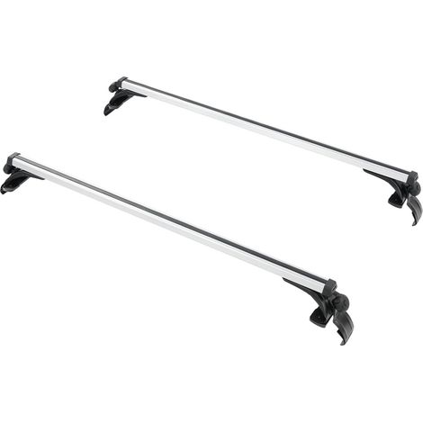 HAUTOUR Barres de Toit de Voiture universelles 122 cm, Barres de toit sans rails, Porte-Bagages Voiture, Alliage d'Aluminium, Charge 75 kg, pour bagages, vélos et chargement (1/5)