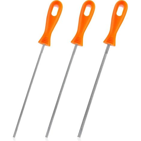 Lime Ronde - Acier Haute Résistance - Pour Affûtage Chaîne Tronçonneuse - 5/32 Pouces 7/32 Pouces 3/16 Pouces - Lot De 3 (1/5)