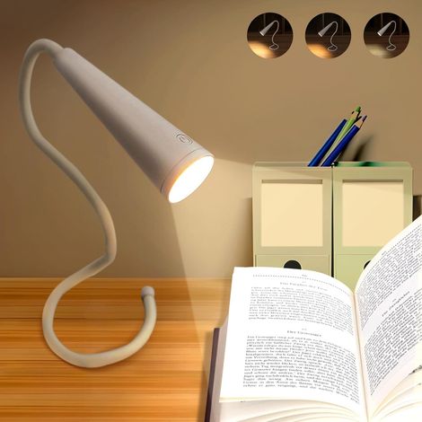 Lampe de lecture LED sans fil 4 en 1, flexible 360 degrés, col de cygne USB rechargeable 1200 mAh, gradable (1/5)