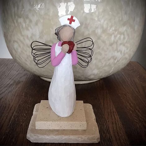 Ange Infirmière Statue Résine Décorative Faite Main Figurine Angélique pour Maison Hôpital (1/5)