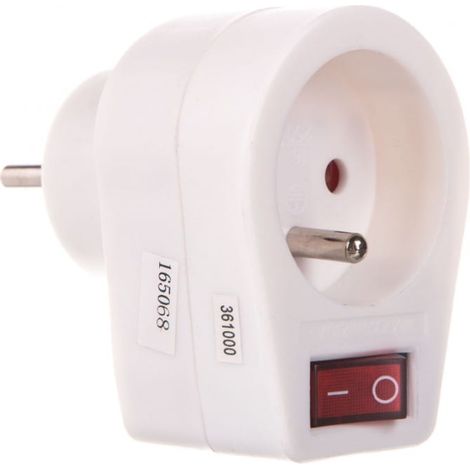 Steckdose mit Schalter 10/16A 250V 2P+Z weiß P0027
