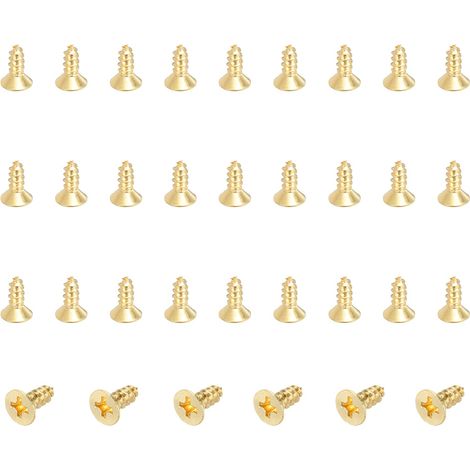 36 Pcs Vis Laiton M3.5 x 8mm Tête Plate Phillips (1/5)