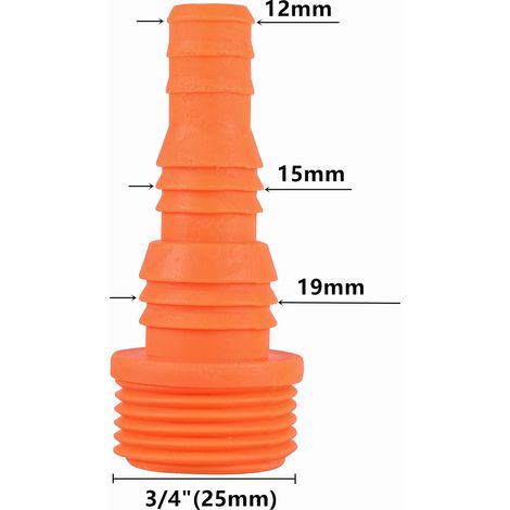 (B) Raccord cannelé pour tuyau 1/2", 5/8", 3/4", joints multifonctions, raccord de tuyau, raccord rapide pour aérographe, raccord de réparation de tuyau, accouplement de tube (1/5)