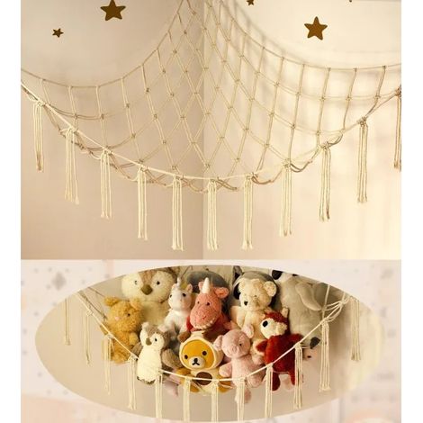 Filiyano-Filet de rangement suspendu pour peluches - Hamac d'angle pour une organisation optimale (1/2)