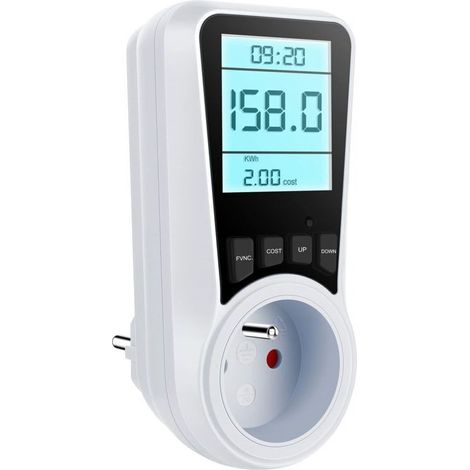 Wattmètre Prise Compteur d'Énergie, Consommation d'Énergie avec 7 Modes Surveillance, Écran LCD Rétroéclairé, Prise Consommation Electrique pour Économie d'Energie, Surcharges de Protection, 3680W MAX (1/5)