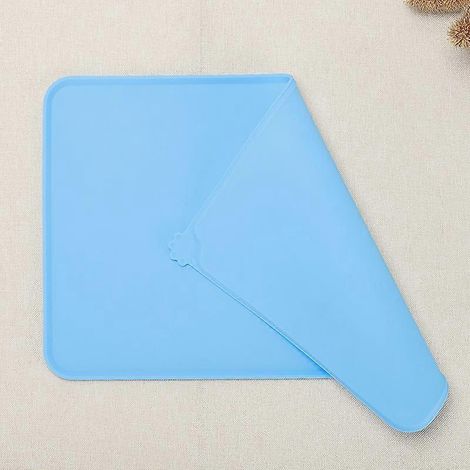 Futtermatte für Haustiere, rutschfest und wasserdicht, für Katzen- und Hundenäpfe, 47 x 30 cm, blau