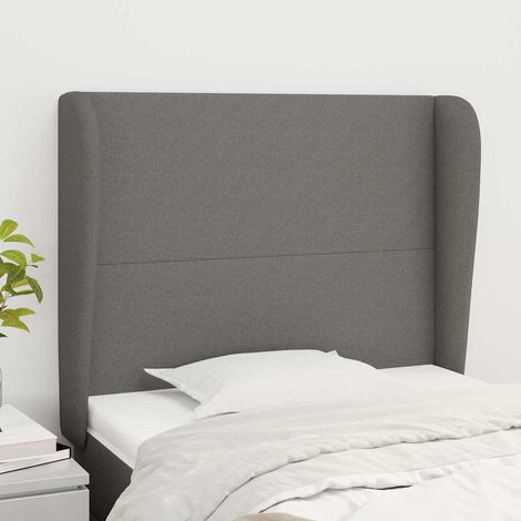 vidaXL Cabecero con orejas de tela gris oscuro 83x23x118/128 cm (1/5)