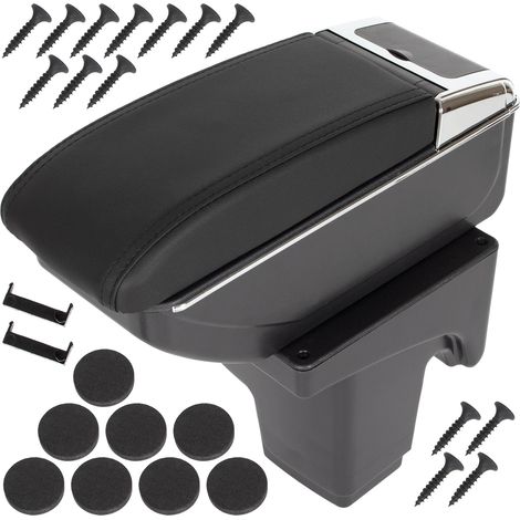 Reposabrazos LIFT para Ford Focus MK3 14-18 con compartimento de almacenamiento, cuero ecológico negro + kit de instalación. (1/5)