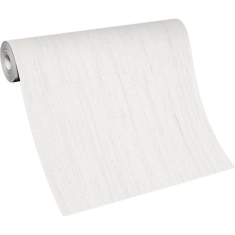 BRICOFLOR Papier Peint uni blanc Papier Peint texturé blanc pour cuisine, chambre & plus Tapisserie intissée unie pour salon (1/4)