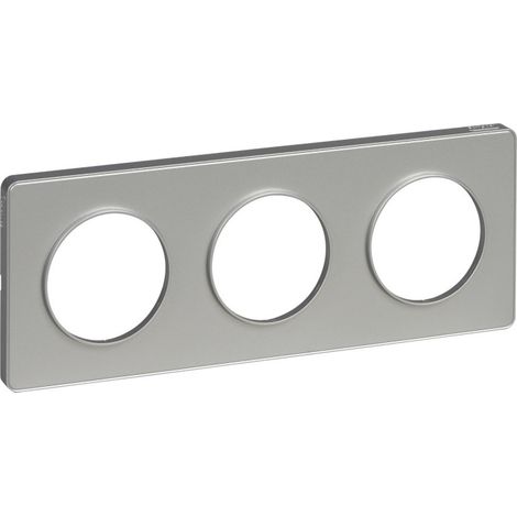 Plaque ODACE TOUCH horizontal vertical aluminium 3 postes SCHNEIDER ELECTRIC S530806