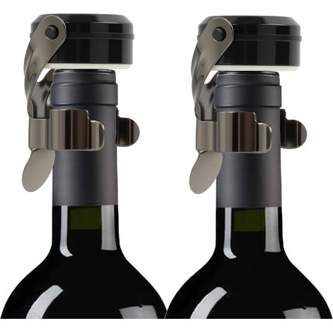 Tapón para champán de 2 piezas, tapón de acero inoxidable para champán, tapones reutilizables con junta de silicona a prueba de fugas, tapón para botella, para mantener el champán fresco. (1/5)