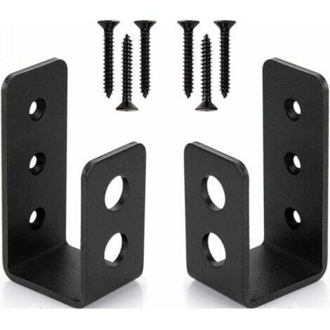 Pair Ensemble de 2 supports de porte en acier robuste, support métallique robuste, loquet de porte (1/4)