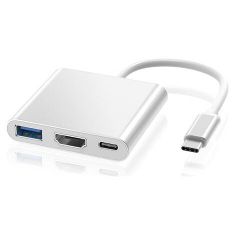 Adaptateur USB C vers HDMI 4K, Adaptateur Type C Hub vers HDMI Convertisseur avec Port USB 3.0 et Port de Charge C USB Compatible avec MacBook Pro, Google Chromebook, HP, Samsung S8/S9+ (1/5)