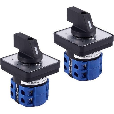 Interrupteur rotatif à came maître 2 x 8 bornes, 5 positions, 20 A, noir et bleu (1/5)