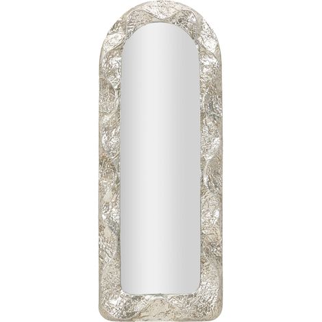 Specchio Dadava, Cornice Effetto Materico, Forma Rettangolare, Tipologia a Parete, 61x160h cm Argento