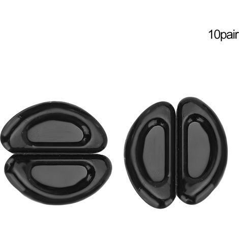 20 Paires de Coussinets de Nez en Silicone Anti-Dérapants pour Lunettes et Lunettes de Soleil (Noir)