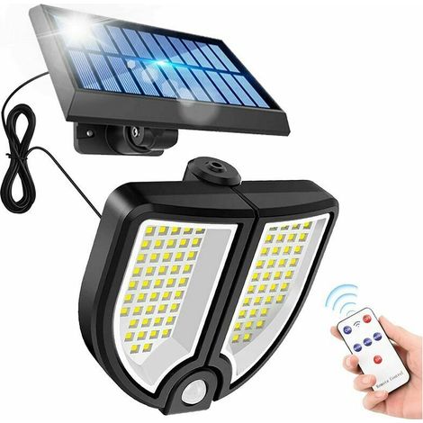 LaBlanc-Lampe Solaire Extérieur avec Détecteur de Mouvements,90LED Séparable Panneau Solaire Projecteur,Étanche IP65,PIR Lumiere Solaire Exterieur étanche ave Câble de 5m,Pour Jardin,Entrepôt, Entrée (1/5)