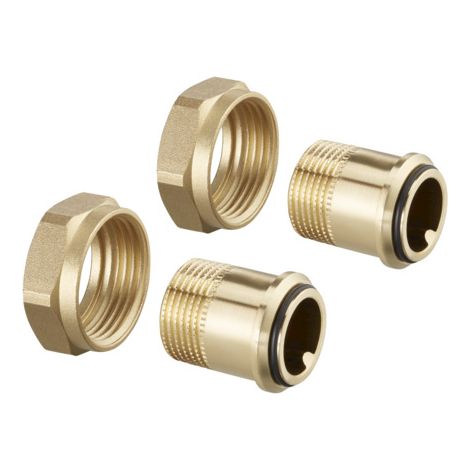 OVENTROP Anschlussset mit Außengewindetüllen für Cocon QTZ PN 25 und PN 16 und Optibal W6 DN 15, R 1/2, bestehend aus zwei Tüllen mit O-Ringen und Überwurfmuttern, 1140282 (1/2)