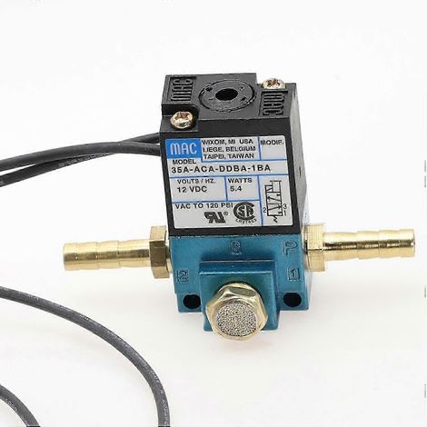 Électrovanne de contrôle de suralimentation Mac 3 ports DC12V 35A-ACA-DDBA-1BA avec raccords de tube de 6 mm et silencieux en laiton (1/5)