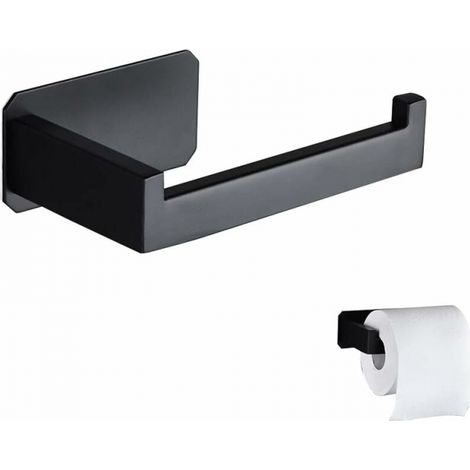 Toilettenpapierhalter, Edelstahl Toilettenpapierhalter Selbstklebend Toilettenpapierhalter für Bad und Küche, Schwarz