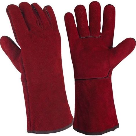 Lote de 10 pares de guantes de soldador con cuero de vacuno cosido con Kevlar, talla 10, único