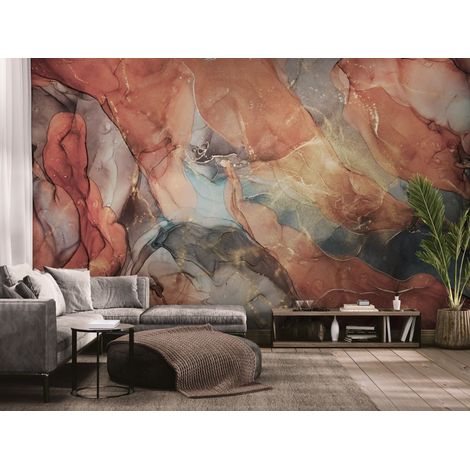 Papier peint Abstrait – marbre doux aux pigments naturels - 150 x 250 cm (1/2)