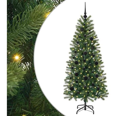 Sapin de Noël  Arbre de Noël artificiel avec 150 LED Vert 150 cm PE et PVC (1/5)