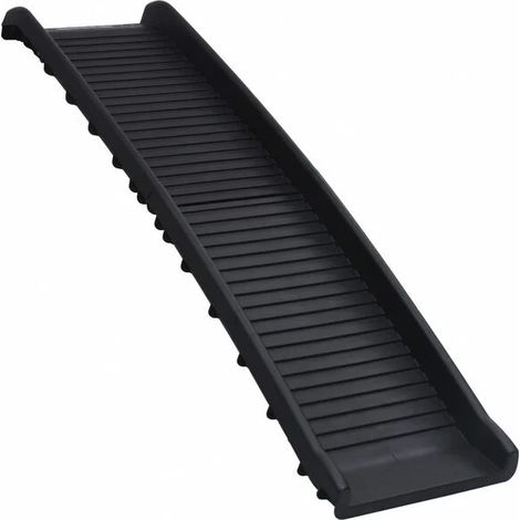 Rampe de voiture pliable, adaptée aux chiens, noire, 155,5 x 40 x 15,5 cm