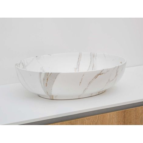 Lavabo sobre encimera RIHO Livit Marble, Oval, 520x395x130mm, (1/2)