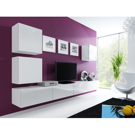 Vitrina Cama MUEBLES VIGO 50x50 cm - Mueble suspendido blanco con estante (1/4)