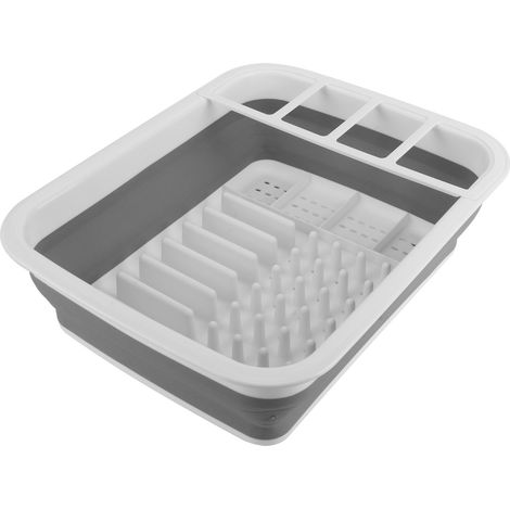 Égouttoir pliable pour vaisselle, panier de rangement et séchage, organisateur de comptoir de cuisine (1/5)